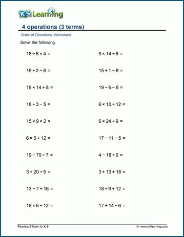 Image result for Four Operations Worksheets Beginner