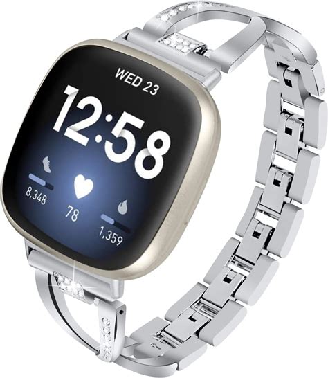 Amazon.com: HAYONLIY Bling Bands Compatible for Fitbit Versa 4/Fitbit ...