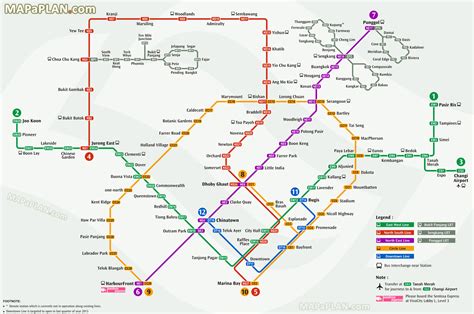 Singapore map - Official transit system stations map (MRT, LRT, SMRT, CCL, NEL, Changi Airport ...