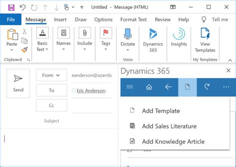 Image result for Dynamics Create a Task From an Email