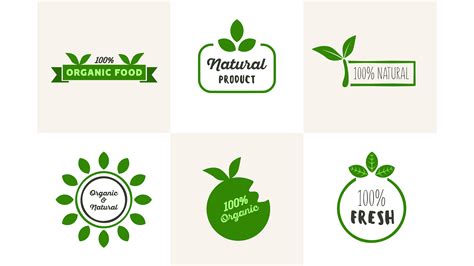 Fresh Organic Natural Food Logo Set 830144 Vector Art at Vecteezy