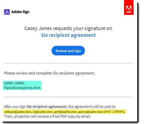 Adobe Acrobat Sign - Suppress email addresses in agreement notifications