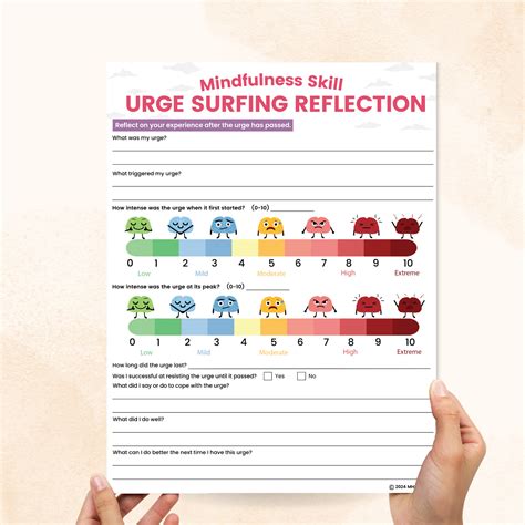 Urge Surfing DBT Worksheets – Mental Health Center Kids