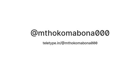 @mthokomabona000 — Teletype