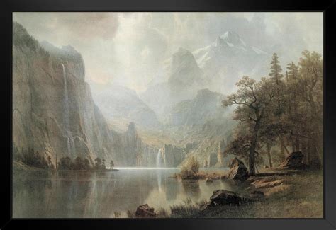 Albert Bierstadt in The Mountains 1867 Luminism Oil On Canvas Landscape ...