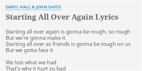 Kath Loria Starting Over Again Lyrics 的图像结果