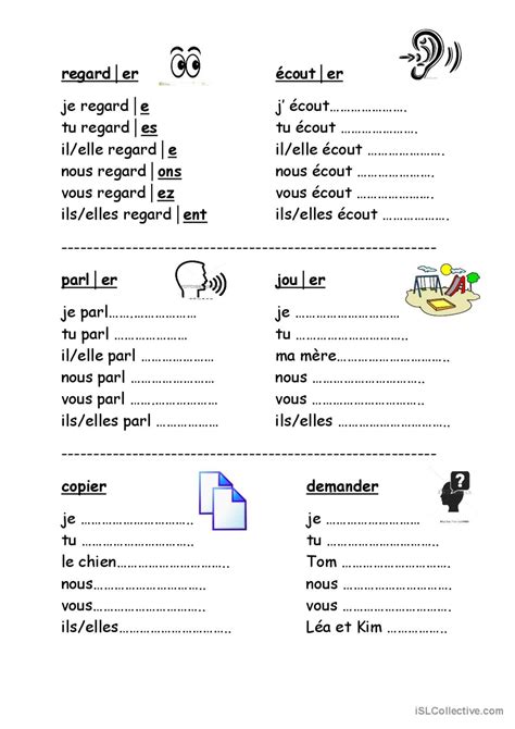 Liste Des Verbes Reguliers En Francais