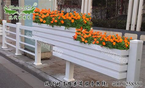 台阶式护栏花箱 型号：F-41-PVC花箱-植物墙|立体绿化|垂直绿化|立体花架|PVC花箱|铝合金花箱|无土栽培产品-现代时园艺景观