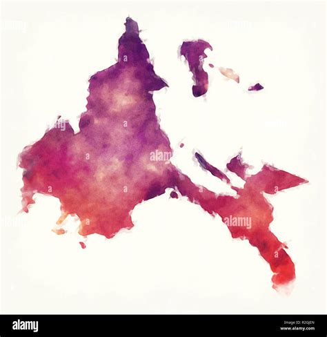 Calabarzon region watercolor map of the Philippines Stock Photo - Alamy