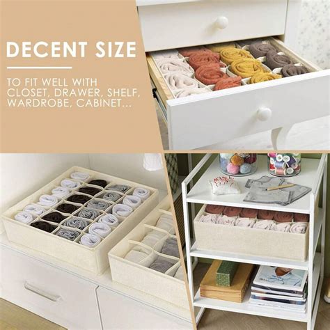 Sock Underwear Organizer Dividers, Fabric Foldable Drawer Organizer For ...