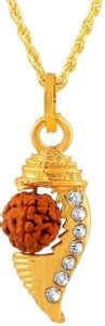 DULCI Gold Tone Stone & Rudraksha Studded Shankh Sangu Shell Design ...