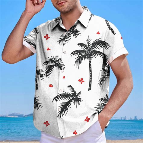 cllios Men's Tropical Shirt Short Sleeve Summer Beach Tshirts Funny ...