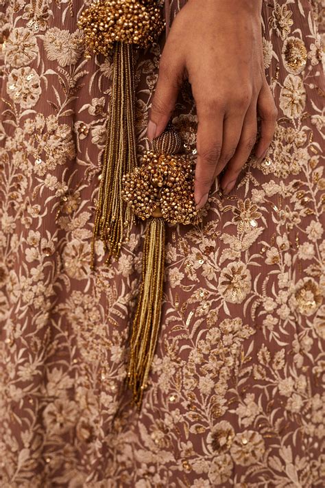 Lehenga Set in Old World Ivory Thread Embroidery – Nakul Sen