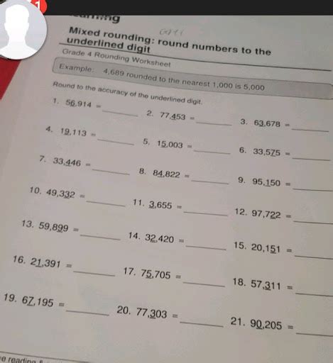 Image result for Grade 4 Math Worksheet Rounding Nearest Underlined Number