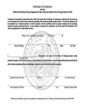 GA Certificate of Compliance - Fill and Sign Printable Template Online