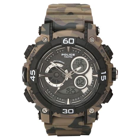 Buy Online Police Quartz Chronograph Black Dial Silicone Strap Watch ...