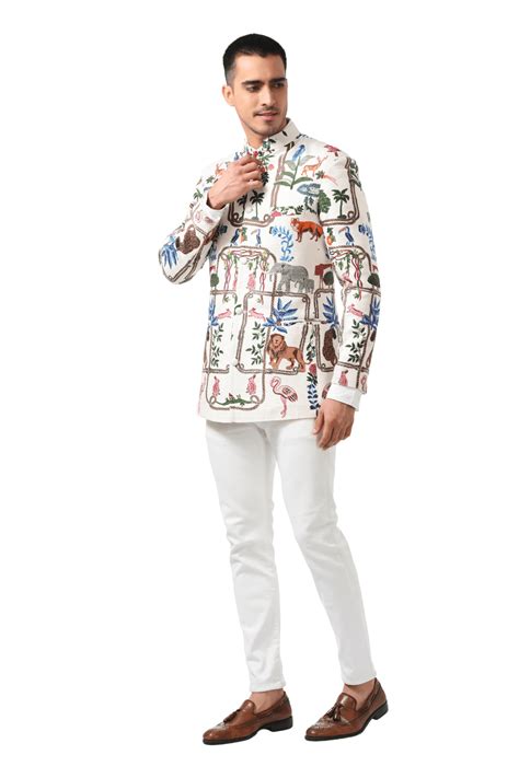 Buy Unique Tropical Kalamkari Embroidered Silk Bandhgala – Taroob.in