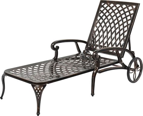 VINGLI Cast Aluminum Outdoor Chaise Lounge Chair India | Ubuy