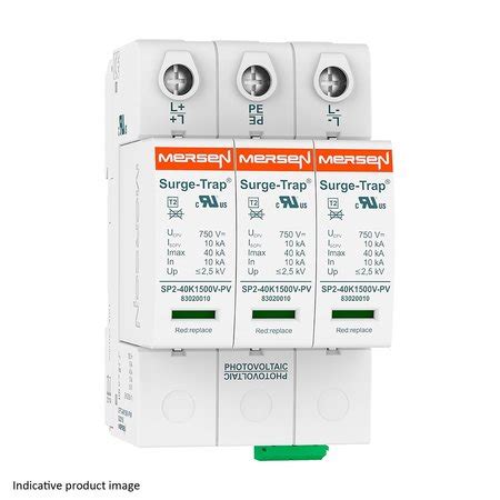 Mersen Surge Protection Device, 1500V DC, 3 Poles 83020158 | Zoro