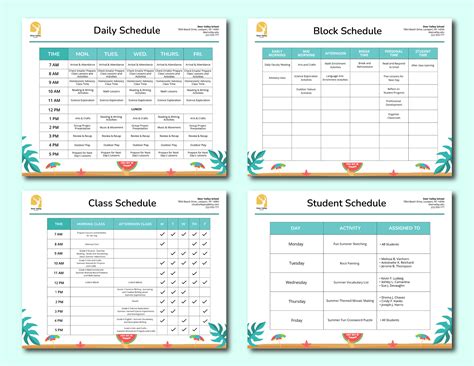 Summer Schedule in Illustrator, Word, PSD, PDF, Google Docs - Download ...