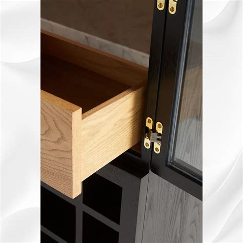 Fern Single Drawer Bar Cabinet Black – Luxury Handicrafts