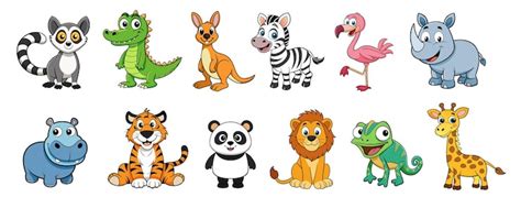 Cartoon animals clipart Images - Free Download on Freepik