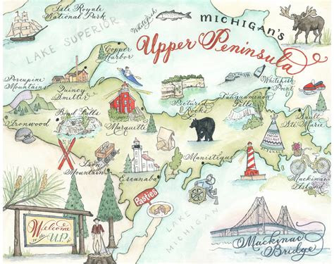 Michigan Upper Peninsula Map Cards — Designs by Robyn Love