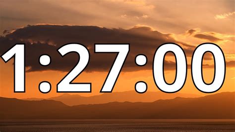 1 Hour 27 Minutes Countdown Timer With Alarm Sound At the End (Simple ...