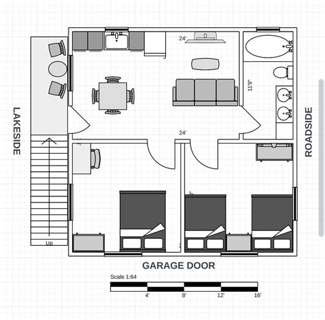 24x24 Floor Plan With Loft
