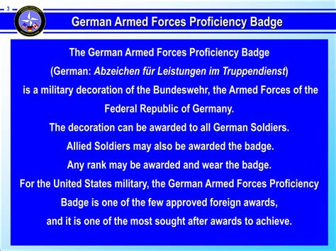 PPT - The German Armed Forces Proficiency Badge (German: Abzeichen für ...