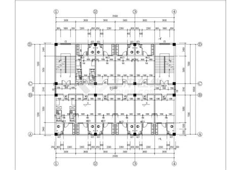 邯郸市会计培训中心2090平米六层框架宿舍楼建筑结构设计CAD图纸_居住建筑_土木在线