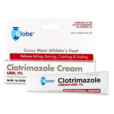 Clotrimazole 1% Anti-Fungal Cream, Relieves Itching, Burning, Cracking, 1 oz Tube, Pack of 2 ...