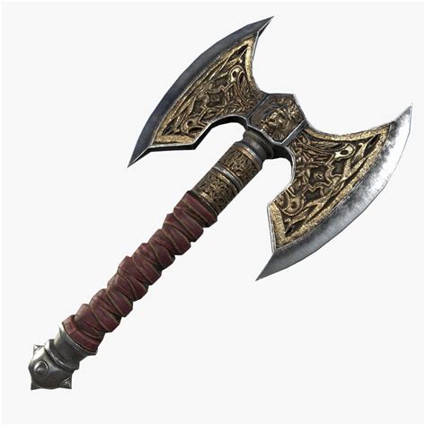 3D Model Fantasy Axe RPG Labrys Minoan Double Axe Great Axe Battle Axe ...