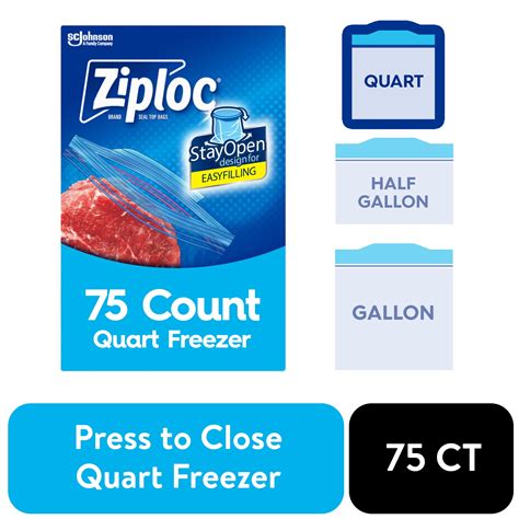 Ziploc® Quart Size Sealable Food Storage Plastic Bags, Grip 'n Seal ...