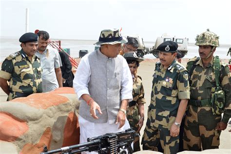 The Union Home Minister Shri Rajnath SIngh visit to Bhuj Sector BSF, 10 ...