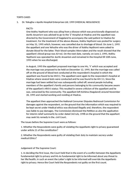 Torts Cases Examples 的图像结果