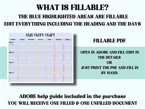 Multiple Kids Chore Chart | Full family cleaning chart | Daily ...
