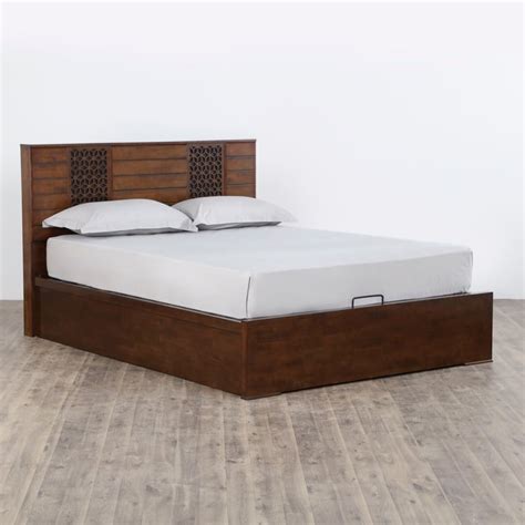 Buy Takeshi Duke King-Size Bed with Hydraulic Storage - Brown from Home ...