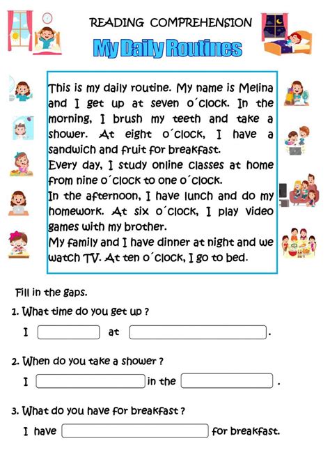 Time Reading Comprehension Worksheet 的图像结果