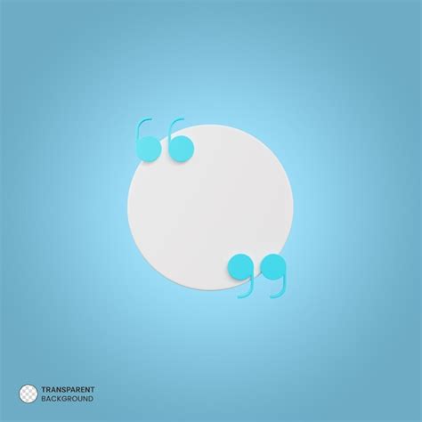 3D-Rendering von Anführungszeichen Frame-Box-Symbol isoliert 3D-Render ...