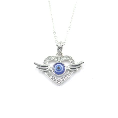 Heart Wings Evil Eye Pendant – Anisa