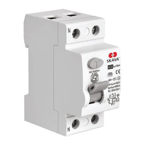 Skava 963604 40 Amp 30 mA 2 Pole RCCB