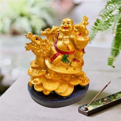 Buy Shoppersduniya Fengshui Laughing Buddha Sitting on Back of Dragon ...