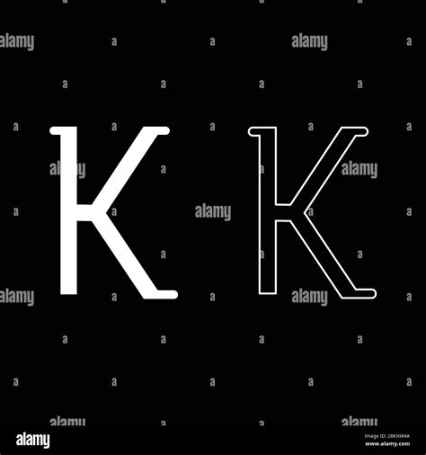 Kappa greek symbol small letter lowercase font icon outline set white ...