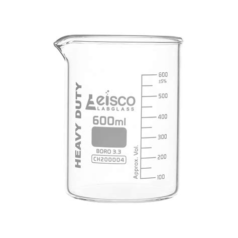 EISCO Heavy Duty Beaker, 600ml - 5mm Thick, Uniform Walls - Superior ...