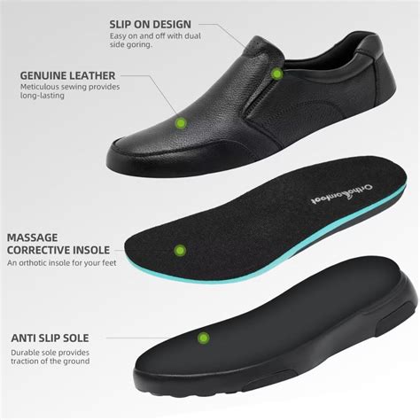OrthoComfoot Men's Orthopedic Leather Dress Walking India | Ubuy