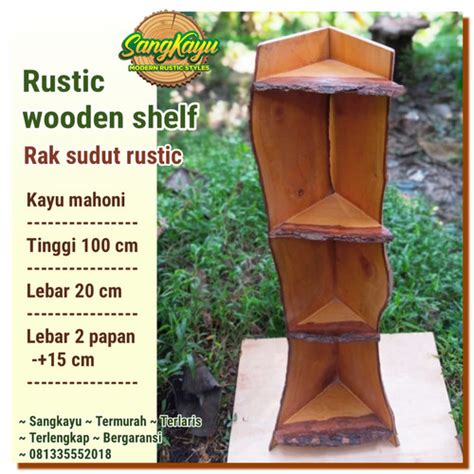 Jual Rak sudut rustic Rak dinding sudut kayu Rak susun minimalis Wooden ...