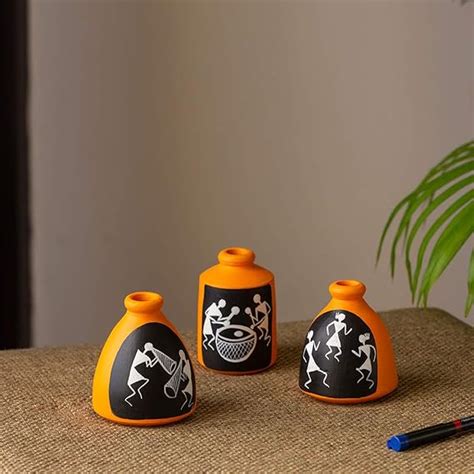 Buy ExclusiveLane Earthenware Terracotta Pots Home Décor Showpiece Set ...