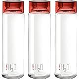 Cello H2O Glass Fridge Water Bottle with Plastic Cap, 920ml, Blue , Set ...