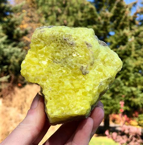 Large Yellow Sulfur or Sulphur Crystal Cluster Specimen